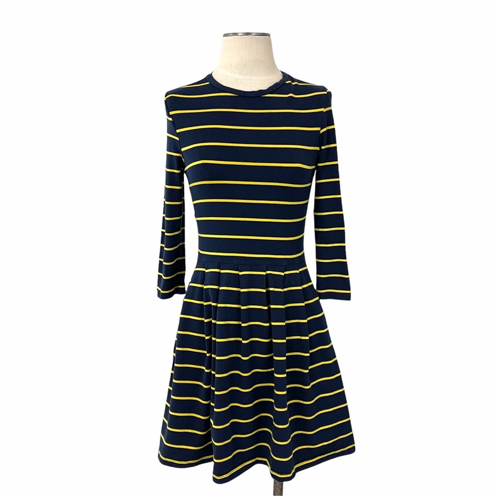 Forever 21- Blue Yellow Stripe Fit Flare Dress MJ